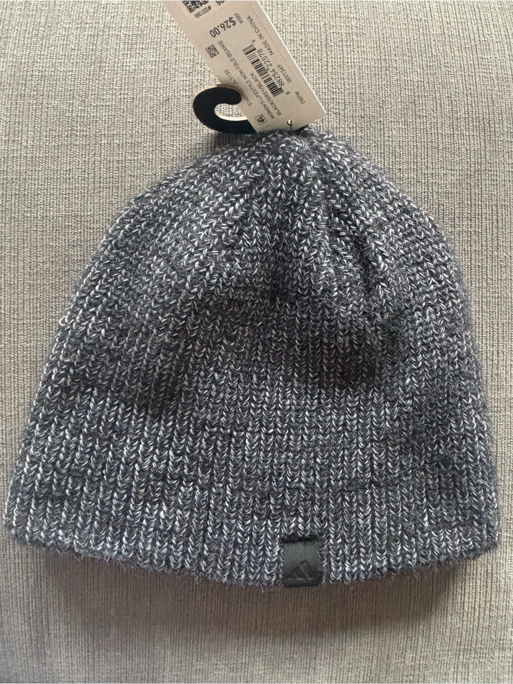 NWT adidas Women's Lifestyle Non-Fold Beanie - Black/Grey Marled Knit, OSFW